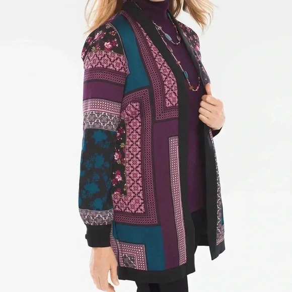 Chico’s Patchwork Lightweight Blazer Size Small - Picture 1 of 5